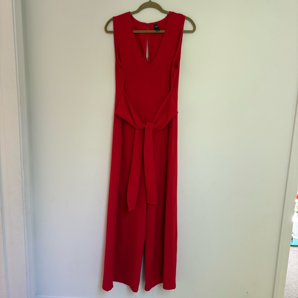 Alya Vibrant Red V-Neck Jumpsuit